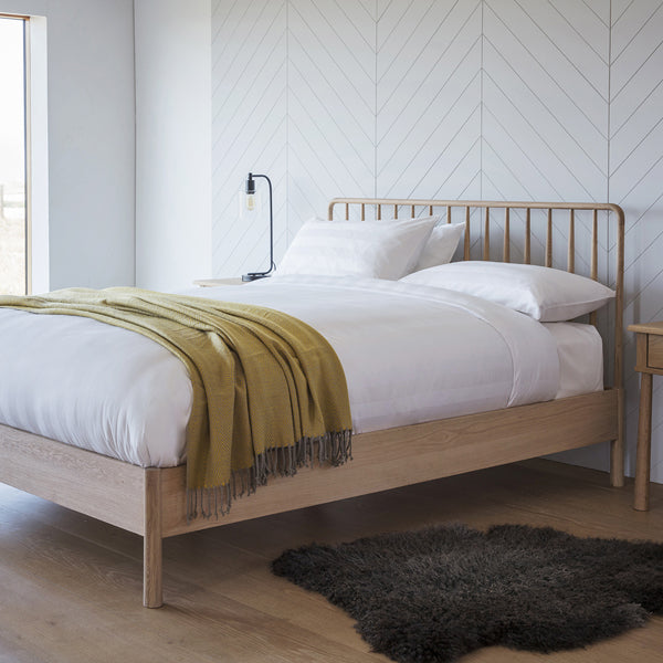 Product photograph of Gallery Interiors Wycombe Spindle Bed Outlet King Natural from Olivia's.