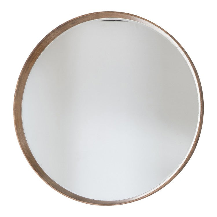 Product photograph of Gallery Interiors Keaton Round Mirror Outlet Oak Small Round from Olivia's