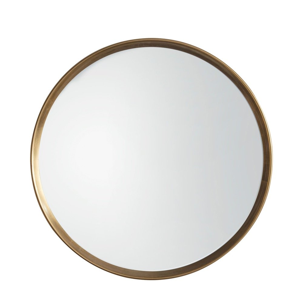 Product photograph of Gallery Interiors Harvey Round Mirror In Gold from Olivia's