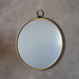 GALLERY INTERIORS BAYSWATER GOLD ROUND MIRROR