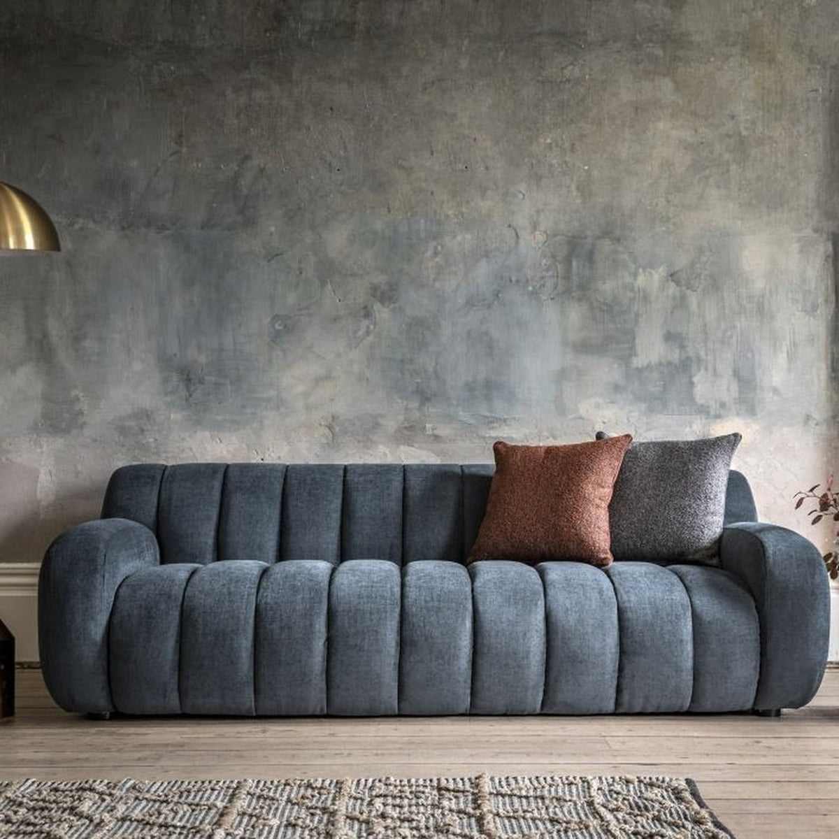 Product photograph of Gallery Interiors Cresta 3 Seater Sofa In Dusty Blue from Olivia's.