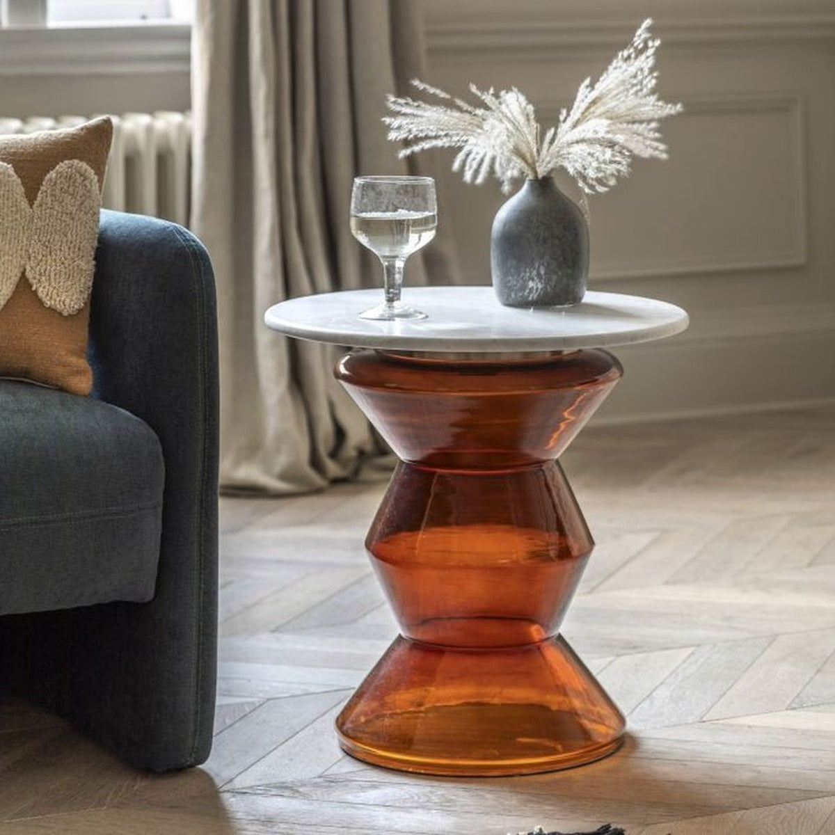 Product photograph of Gallery Interiors Tuscany Side Table In Orange from Olivia's.