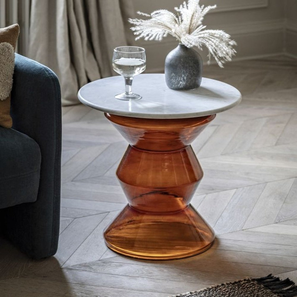 Product photograph of Gallery Interiors Tuscany Side Table In Orange from Olivia's.