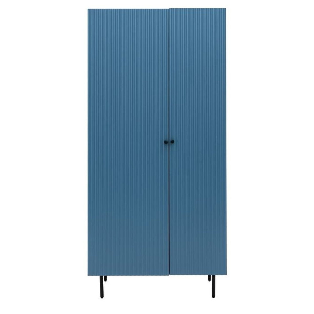 Product photograph of Gallery Interiors Denton 2 Door Wardrobe In Blue from Olivia's.