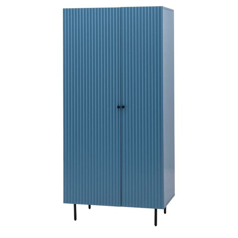 Product photograph of Gallery Interiors Denton 2 Door Wardrobe In Blue from Olivia's