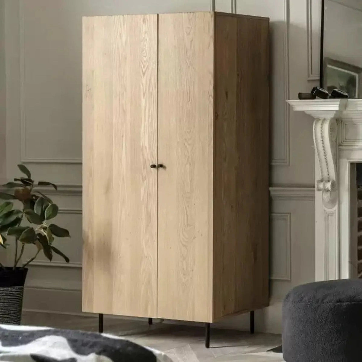 Product photograph of Gallery Interiors Kingsley 2 Door Wardrobe In Natural from Olivia's.