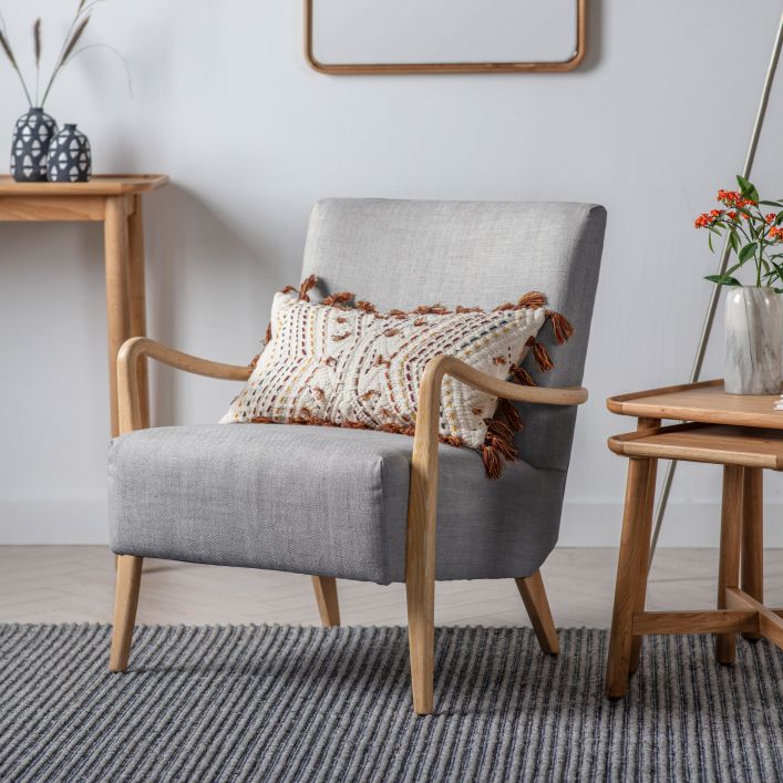 Product photograph of Gallery Interiors Chedworth Occasional Chair In Charcoal from Olivia's.