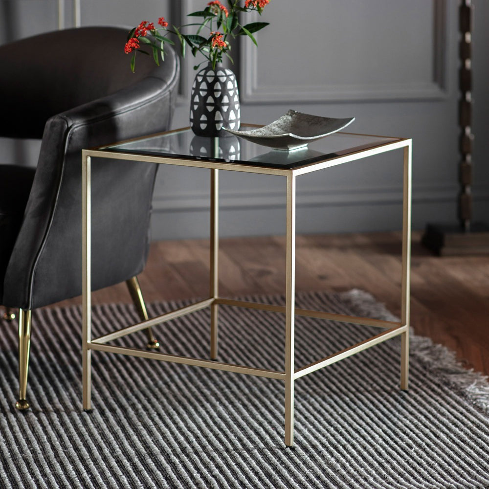 Product photograph of Gallery Interiors Rothbury Side Table Outlet Champagne from Olivia's.