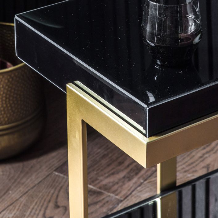 Product photograph of Gallery Interiors Ardella Side Table In Black from Olivia's.