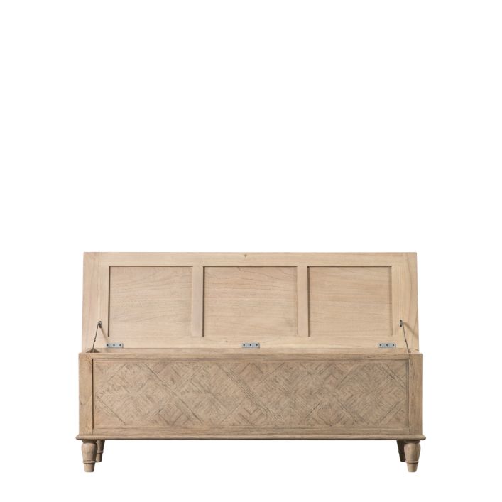 Product photograph of Gallery Interiors Mustique Hall Bench Chest In Natural from Olivia's.