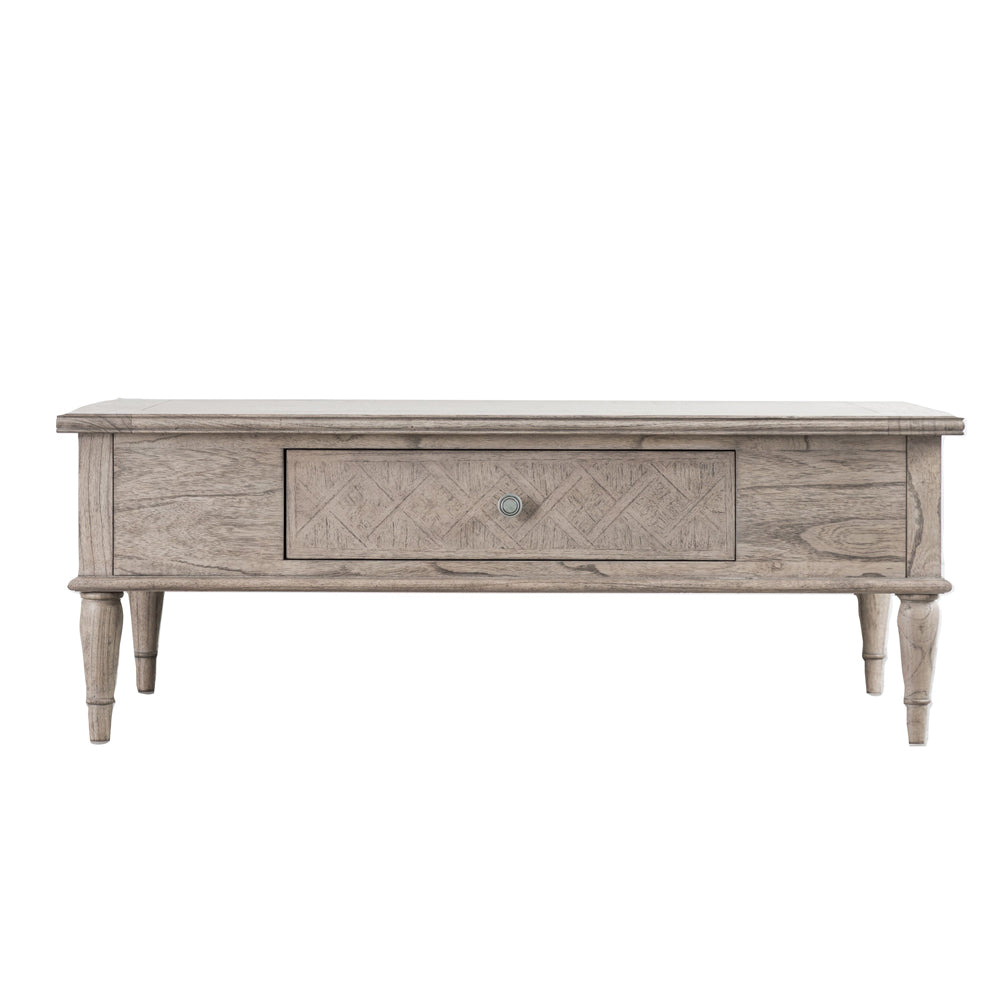 Product photograph of Gallery Interiors Mustique Push Drawer Coffee Table Natural Outlet from Olivia's.