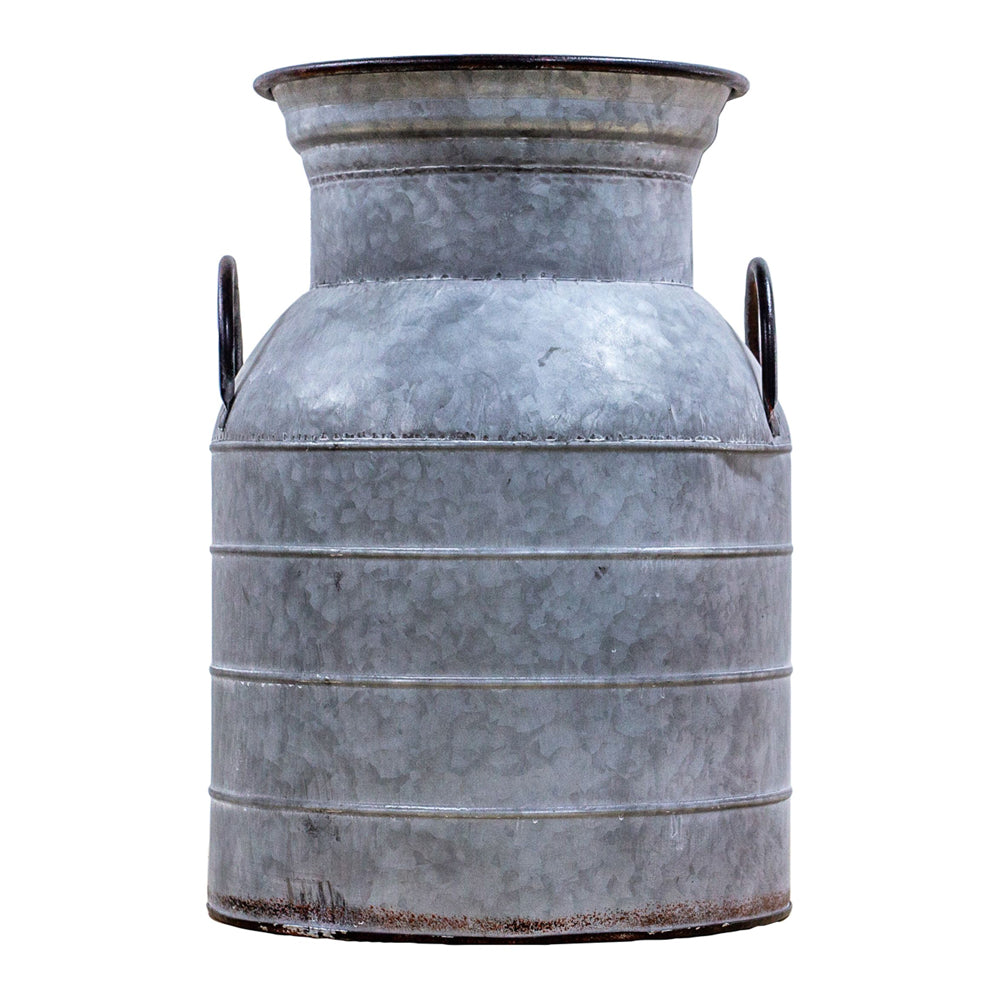 Product photograph of Gallery Interiors Lambert Galvanised Milk Churn Grey Outlet Small from Olivia's.
