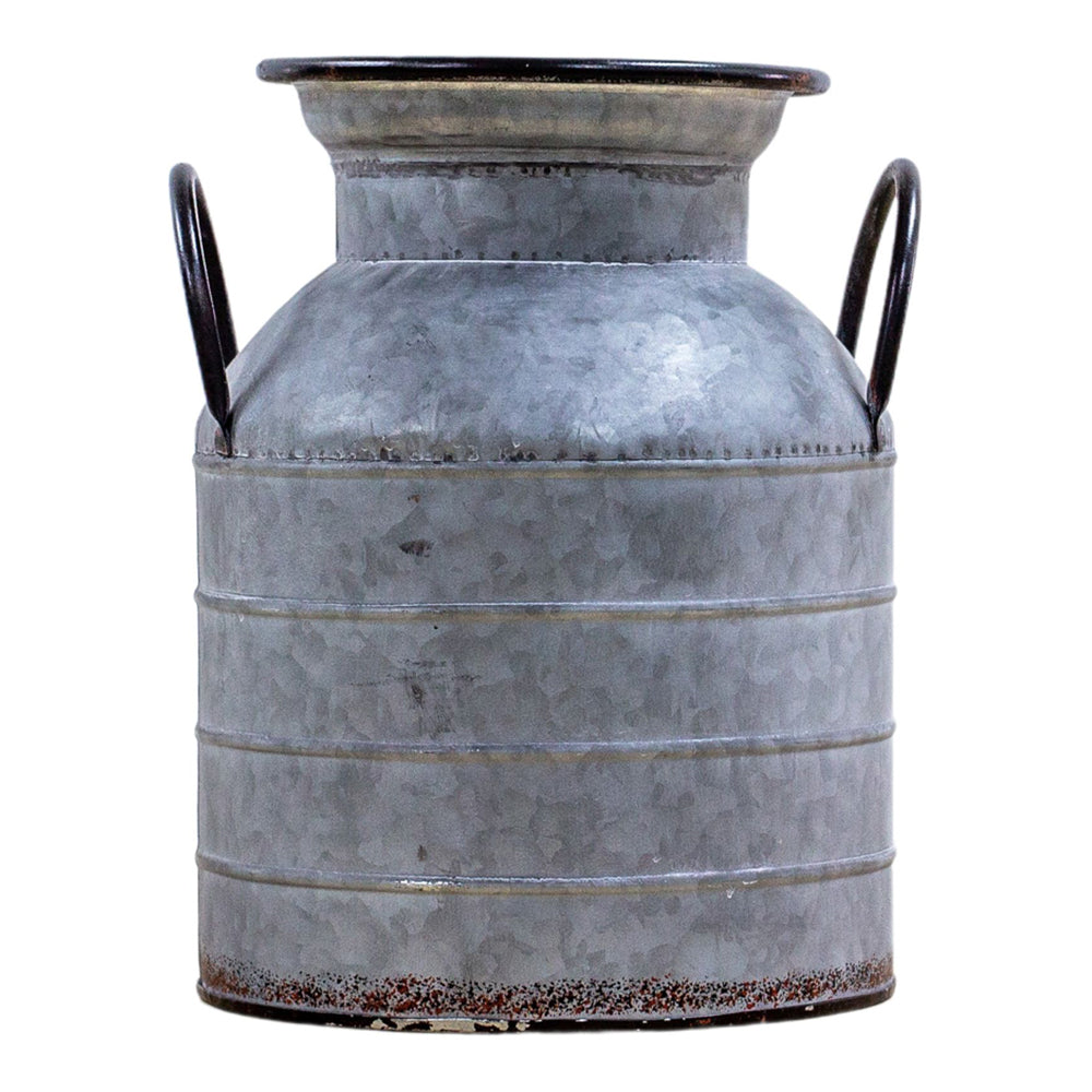 Product photograph of Gallery Interiors Lambert Galvanised Milk Churn Grey Outlet Small from Olivia's.