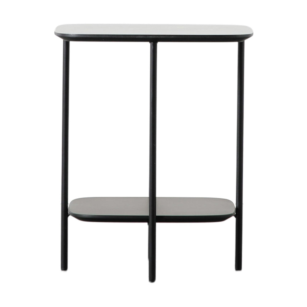 Gallery Interiors Ludworth Side Table In Black Marble Outlet