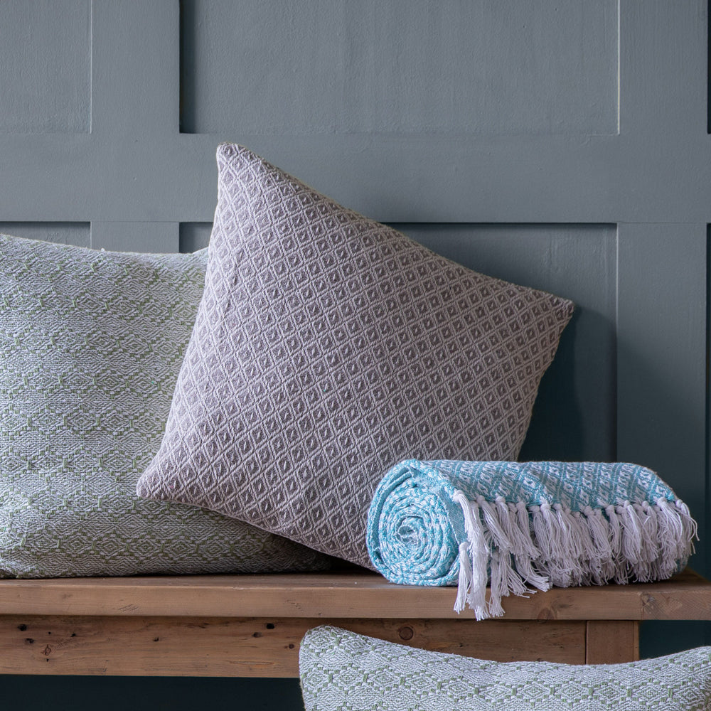 Product photograph of Gallery Interiors Headley Geometric Cushion Taupe Outlet from Olivia's.