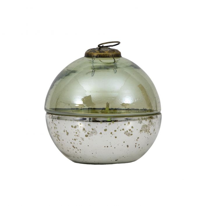 Product photograph of Bethany Large Bauble Candle In Green Outlet from Olivia's.