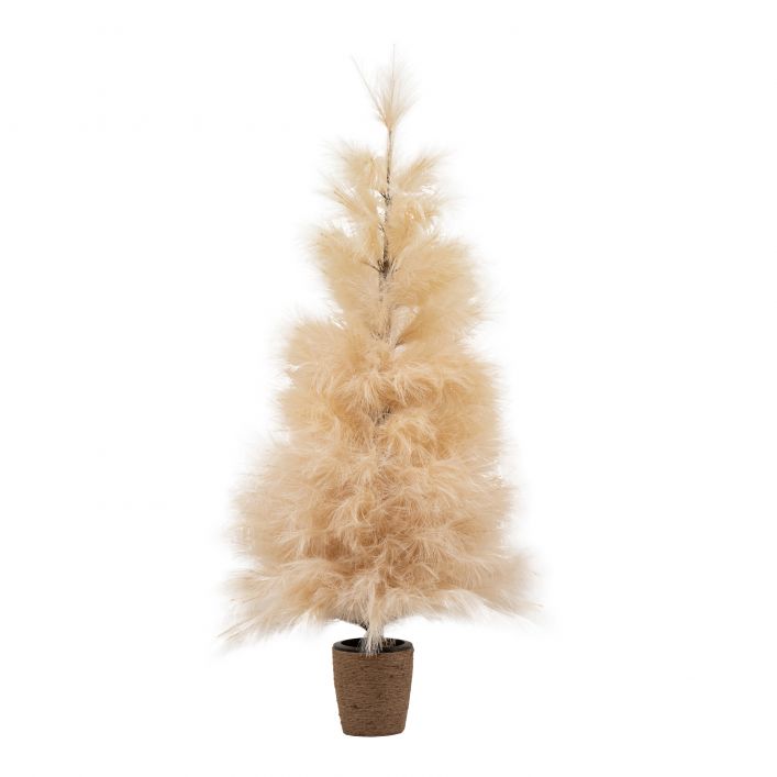 Gallery Interiors Pampas Tree With Led Lights In Cream