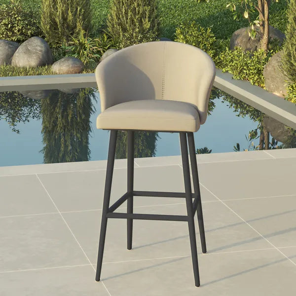Product photograph of Maze Outdoor Zen Bar Stool In Oatmeal from Olivia's.