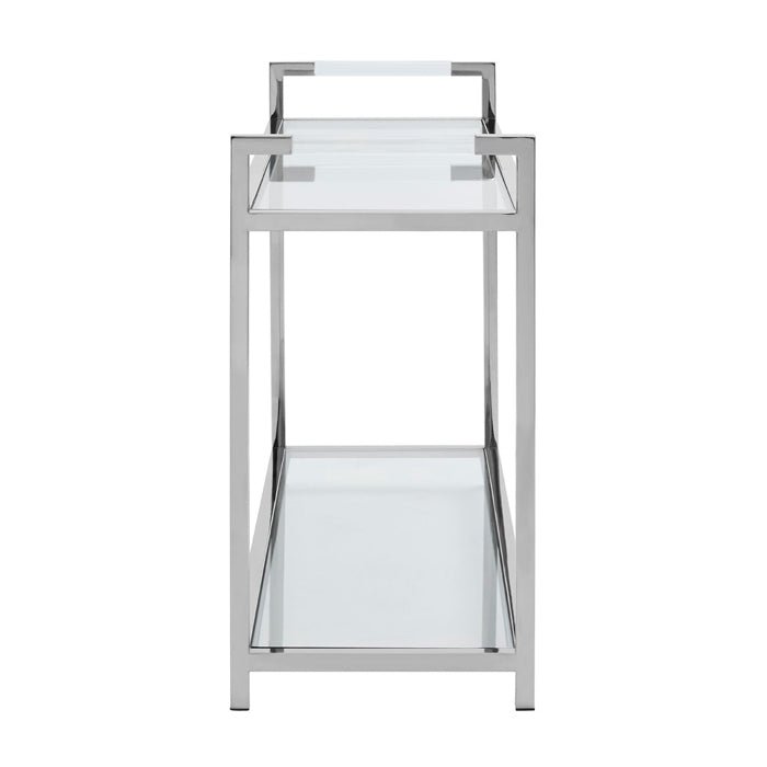 Product photograph of Olivia S Luxe Collection - Vogue Tempered Console Table from Olivia's.