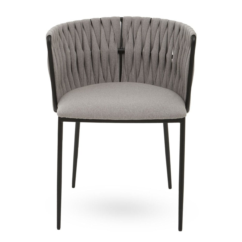 Product photograph of Olivia S Giselle Dining Chair In Grey Fabric Black Frame Outlet from Olivia's