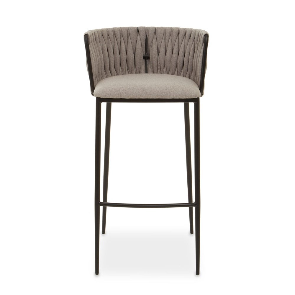 Olivias Giselle Bar Chair In Grey Fabric Black Frame Outlet
