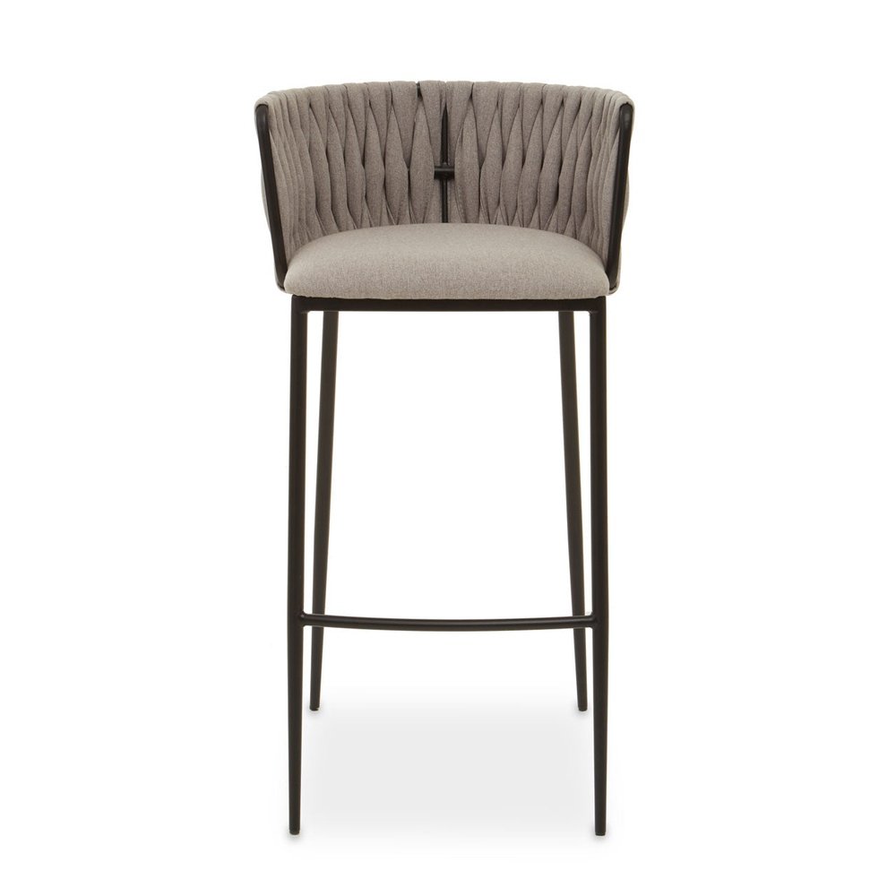 Product photograph of Olivia S Giselle Bar Chair In Grey Fabric Black Frame Outlet from Olivia's