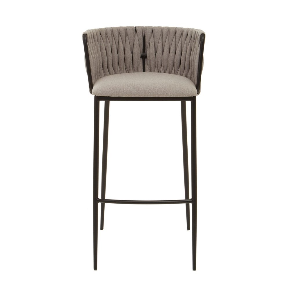 Product photograph of Olivia S Giselle Bar Chair In Grey Fabric Black Frame Outlet from Olivia's.