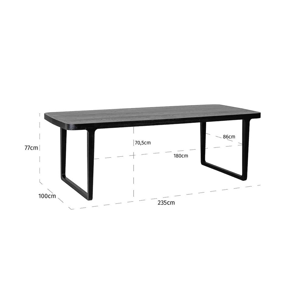 Product photograph of Richmond Interiors Monfort Dining Table In Black - 235cm from Olivia's.