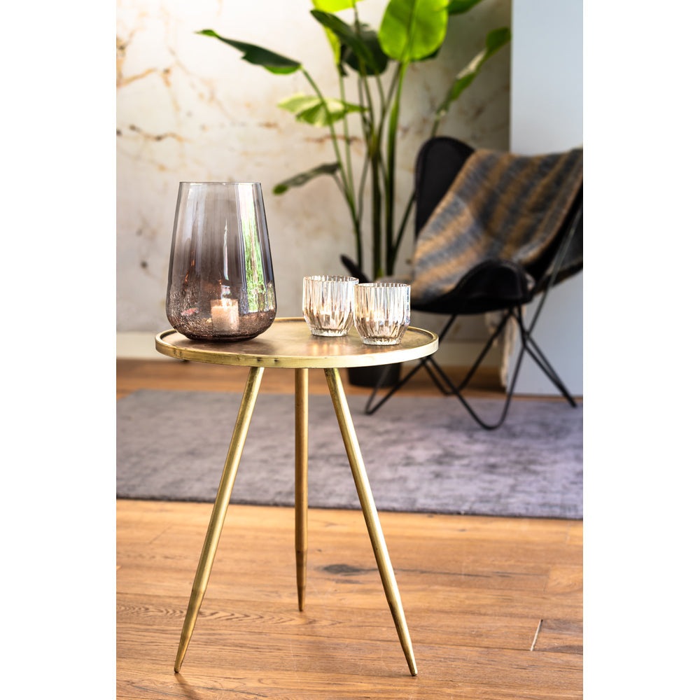 Product photograph of Light Living Envira Side Table In Antique Gold Outlet Medium from Olivia's.