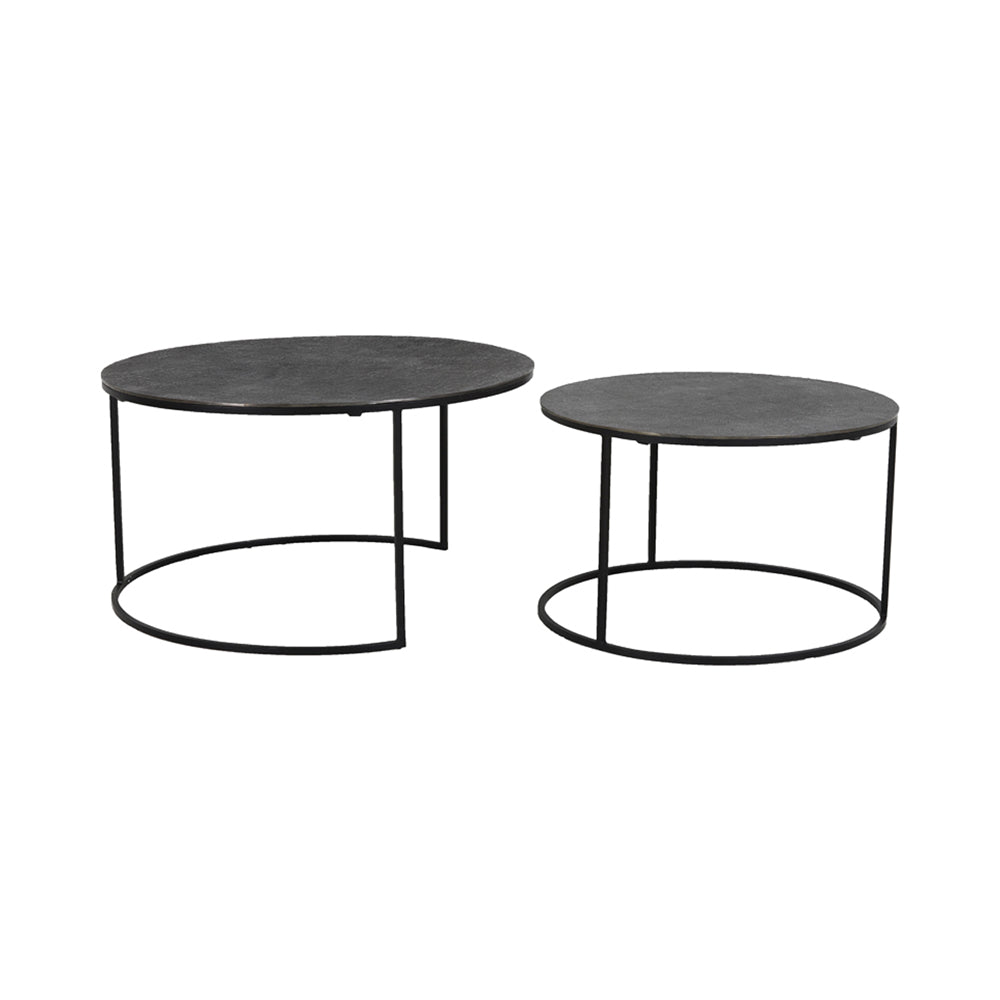 Product photograph of Light Living Set Of 2 Rengo Black Nickel Coffee Tables from Olivia's.