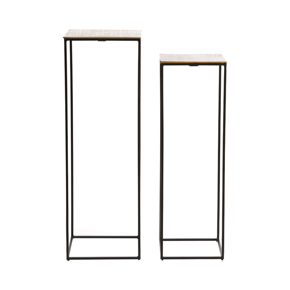 Product photograph of Light Living Set Of 2 Quin Pillars - Antique Bronze Black from Olivia's.