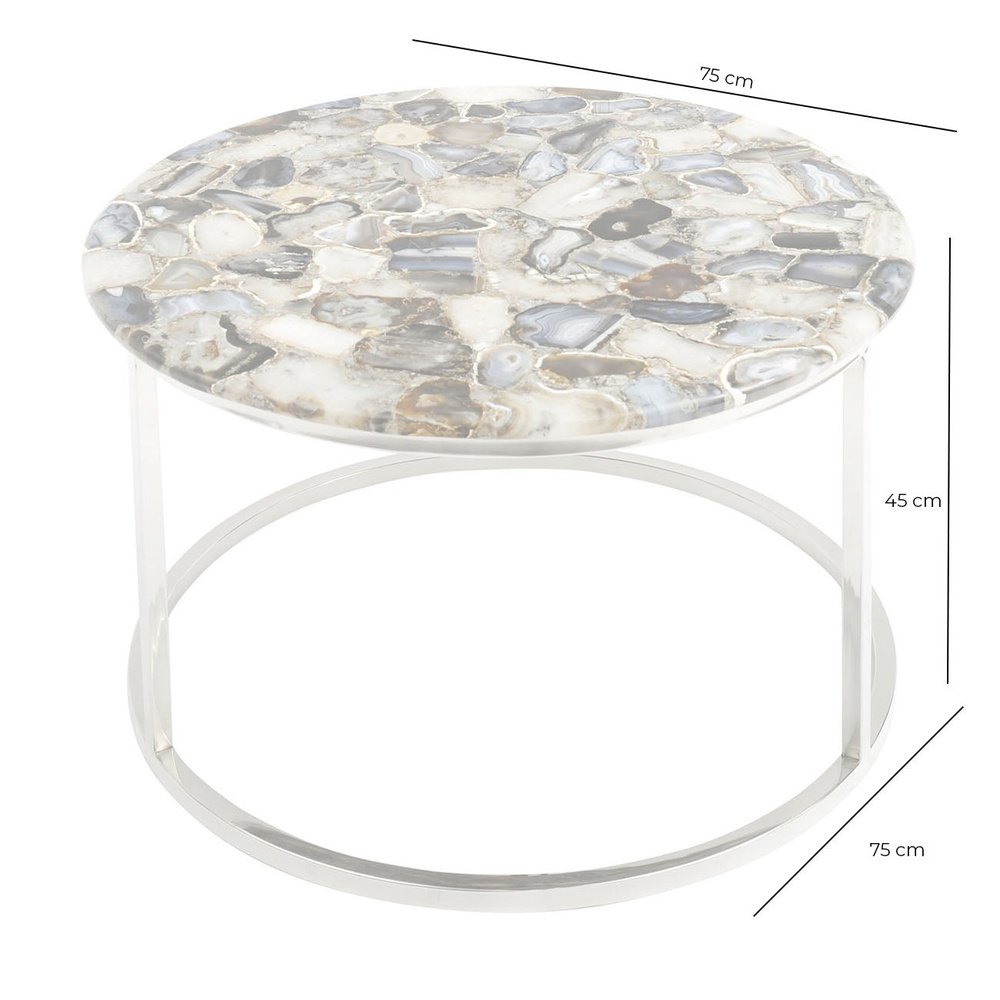 Product photograph of Libra Interiors Agate Round Coffee Table from Olivia's.