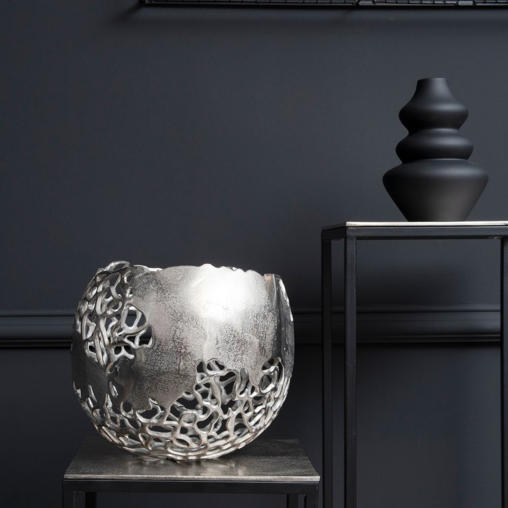 Product photograph of Libra Interiors Apo Coral Spherical Aluminium Vase from Olivia's.