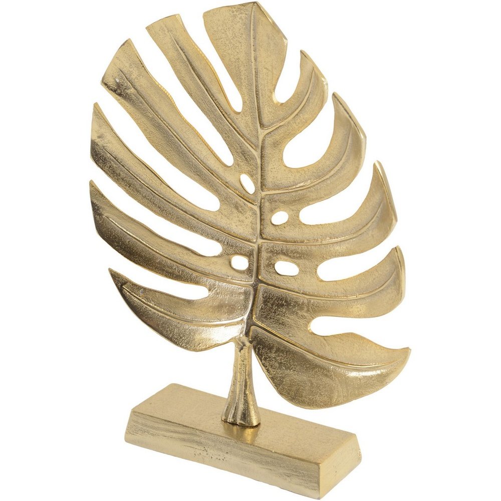 Product photograph of Libra Luxurious Glamour Collection - Monstera Aluminium Sculpture Gold Leaf Outlet from Olivia's