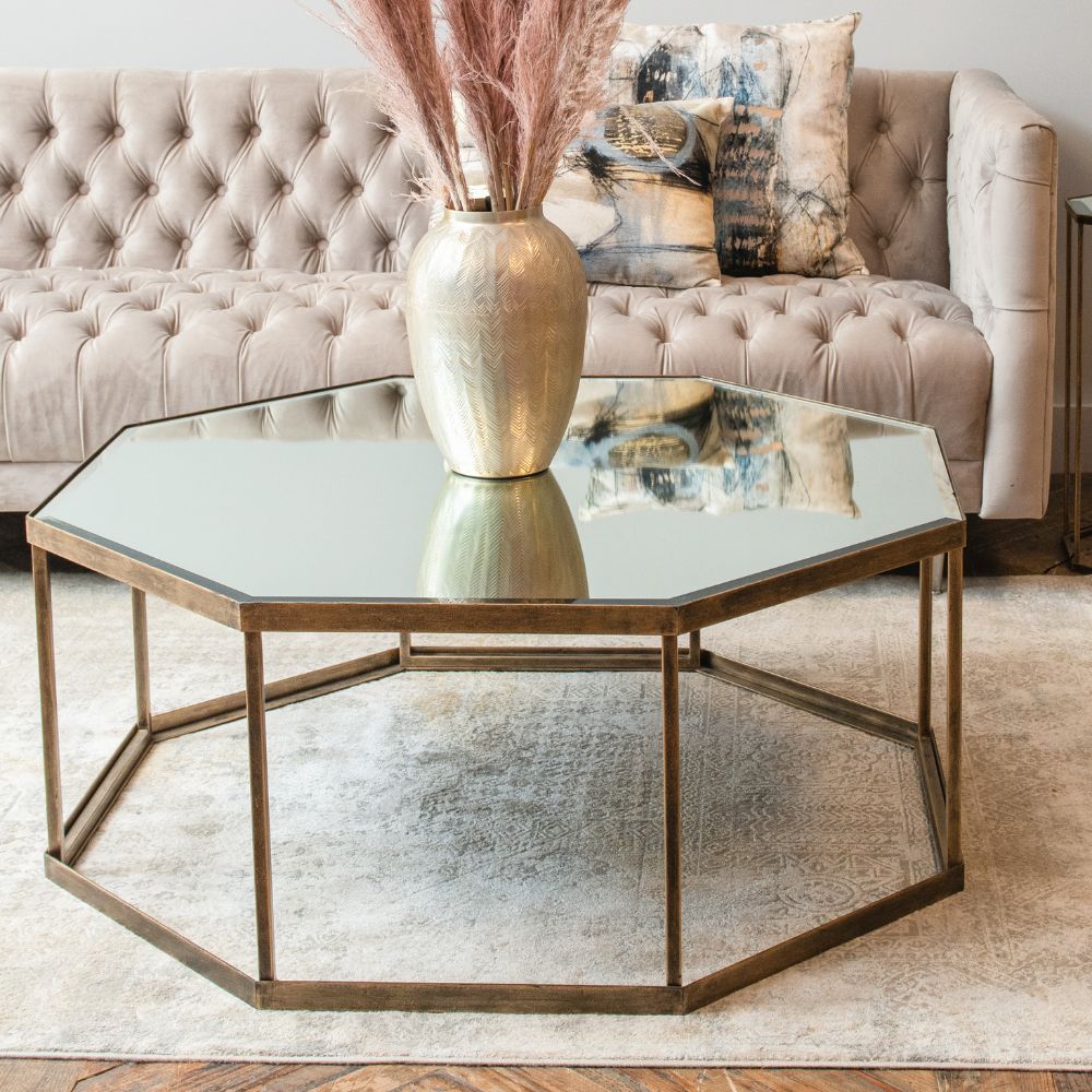 Product photograph of Libra Interiors Occtaine Octagonal Coffee Table from Olivia's.