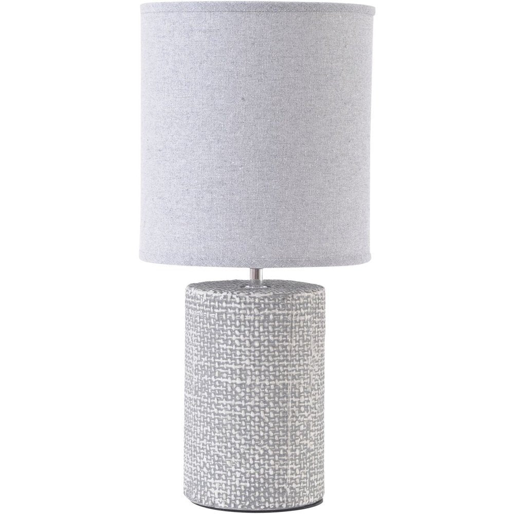 Product photograph of Libra Interiors Small Textured Porcelain Table Lamp With Shade Grey Outlet from Olivia's