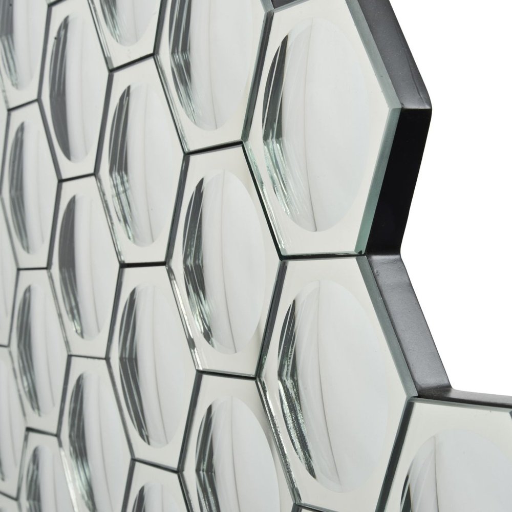 Product photograph of Libra Interiors Honeycomb Convex Mirror Wall Art from Olivia's.