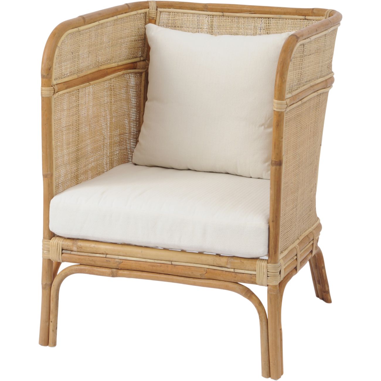 Libra Toba Natural Occasional Chair With High Wrap Round Back Rattan Outlet