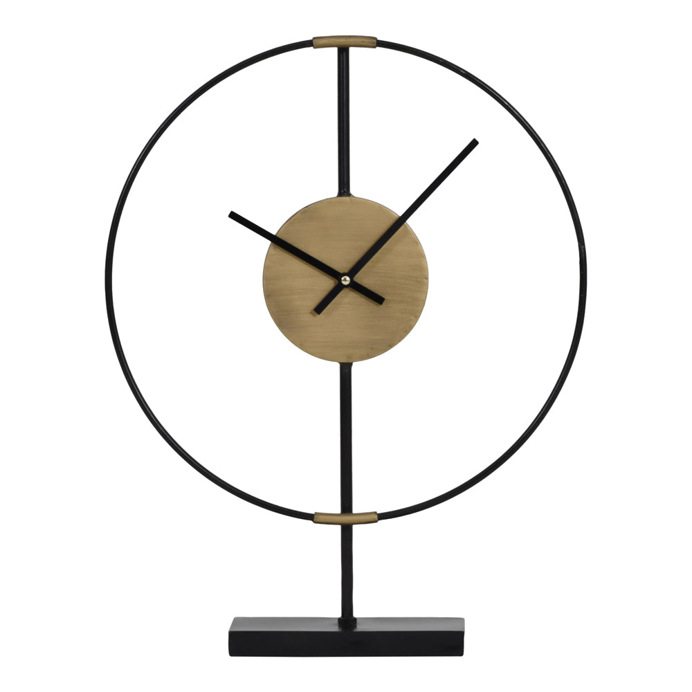 Product photograph of Libra Interiors Brass And Black Framed Mantel Clock Outlet from Olivia's