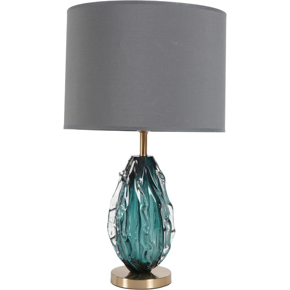 Product photograph of Libra Interiors Heydon Green Glass Table Lamp Base Only from Olivia's.
