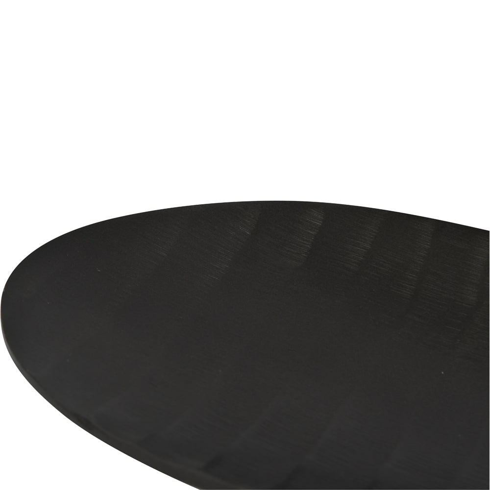Product photograph of Libra Interiors Iconic Ripples Graphite Aluminium Elliptical Platter Large Outlet from Olivia's.