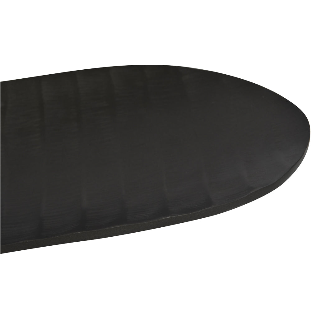 Product photograph of Libra Interiors Iconic Ripples Graphite Aluminium Elliptical Platter Large Outlet from Olivia's.