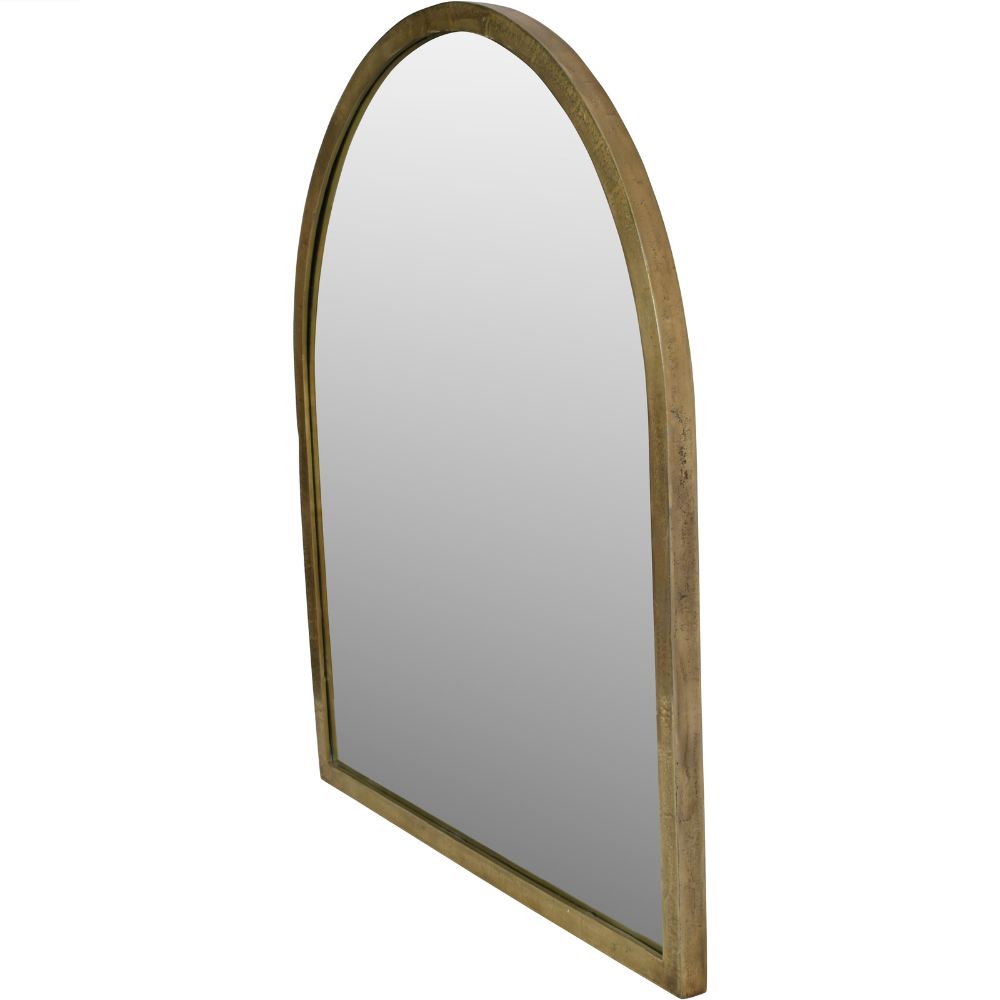 Product photograph of Libra Interiors Arched Window Large Mirror In Brass Finish from Olivia's.