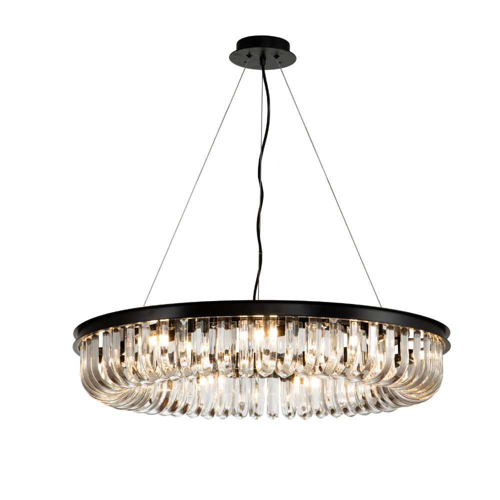 Product photograph of Libra Interiors Cowdray Glass Droplet Circular Pendant Chandelier from Olivia's.