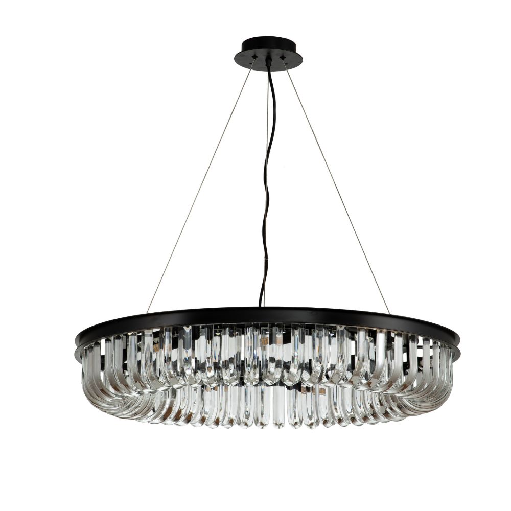 Product photograph of Libra Interiors Cowdray Glass Droplet Circular Pendant Chandelier from Olivia's