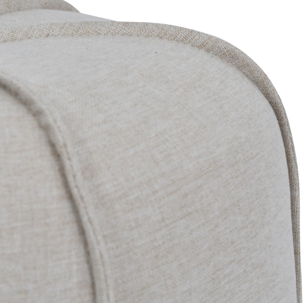 Product photograph of Libra Interiors Seamed Button Stool In Oatmeal Fabric from Olivia's.