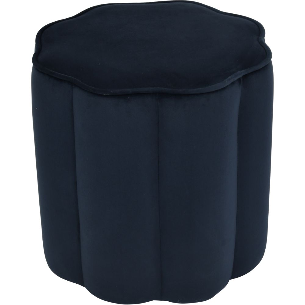 Product photograph of Libra Interiors Scallop Footstool In Royal Blue Velvet from Olivia's