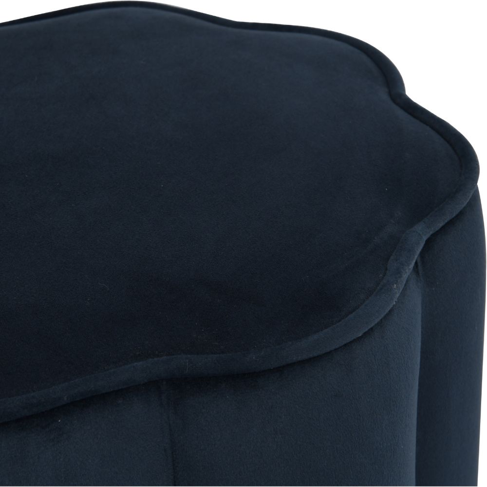 Product photograph of Libra Interiors Scallop Footstool In Royal Blue Velvet from Olivia's.