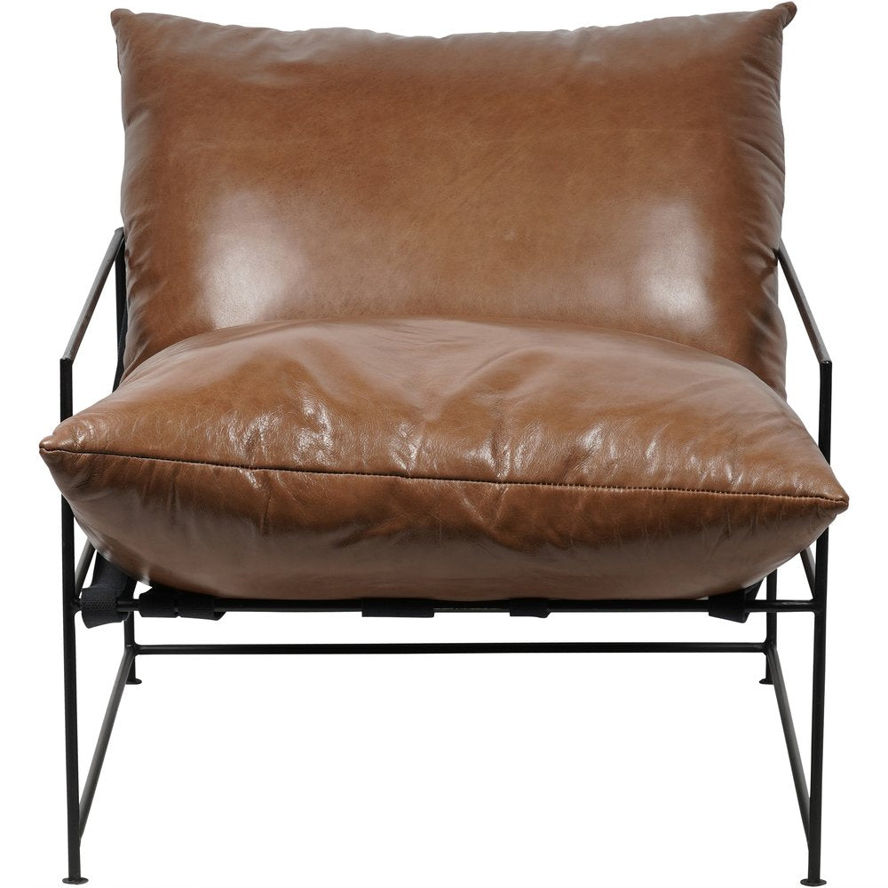 Libra Interiors Kenton Leather Occasional Chair In Cognac Leather