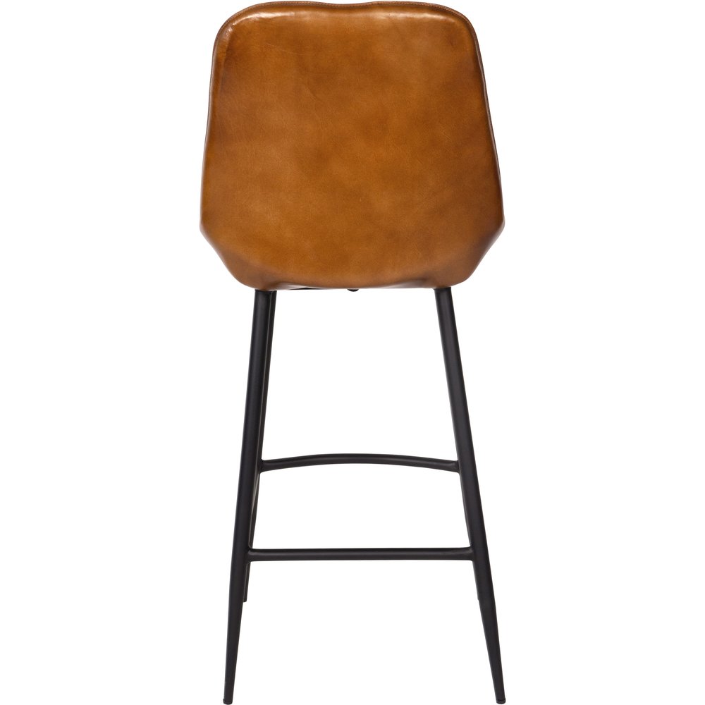 Product photograph of Libra Interiors Pair Of Pembroke Leather Bar Stools In Cognac from Olivia's.